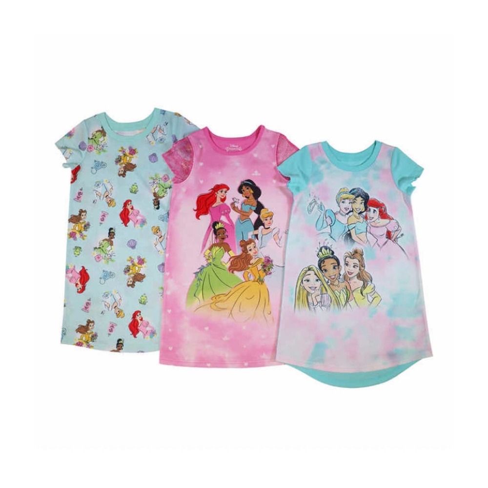 DISNEY PRINCESS 3-pack SIZE 7 NIGHTGOWNS , NEW IN PACKAGE